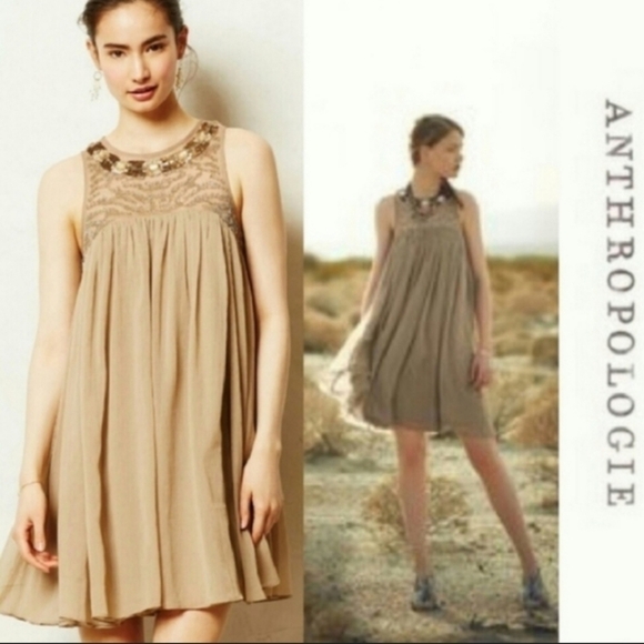 Anthropologie Moulinette Soeurs Sonora Trapeze halter Chiffon Flowy Mini Dress 0 - Picture 1 of 14